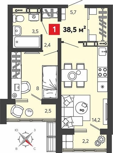 Продается 1 комнатная квартира по ул. Алая , 75 строение , ЖК «Радужные дворы» , Спутник  .
Новый  3-ти подъездный 16 этажный дом , в квартале «Радужные дворы» на улице Алая . Срок сдачи: 4 квартал 2025 года.

В наличии 1 комнатная :
Общая площадь 38,5кв.м. , жилая площадь 8кв.м., кухня-гостиная 14,