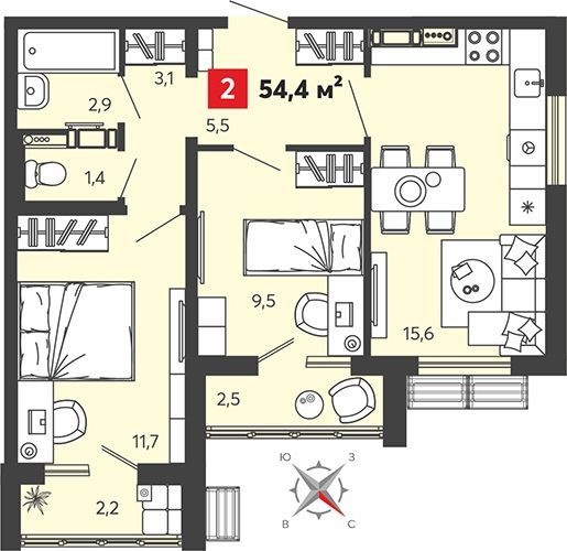 Продается 2 комнатная квартира по ул. Алая , 75 строение , ЖК «Радужные дворы» , Спутник  .
Новый  3-ти подъездный 16 этажный дом , в квартале «Радужные дворы» на улице Алая . Срок сдачи: 4 квартал 2025 года.

В наличии 2 комнатная :
Общая площадь 54,4кв.м. , жилая площадь21, 2кв.м., кухня-гостиная 