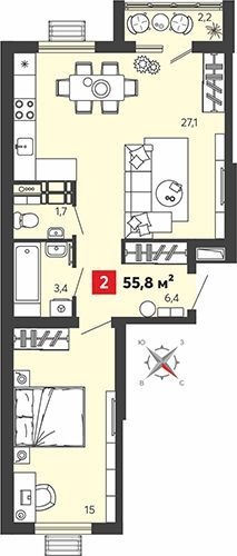 Продается 2 комнатная квартира по ул. Алая , 75 строение , ЖК «Радужные дворы» , Спутник  .
Новый  3-ти подъездный 16 этажный дом , в квартале «Радужные дворы» на улице Алая . Срок сдачи: 4 квартал 2025 года.

В наличии 2 комнатная :
Общая площадь 55,8кв.м. , жилая площадь 15кв.м., кухня-гостиная 27