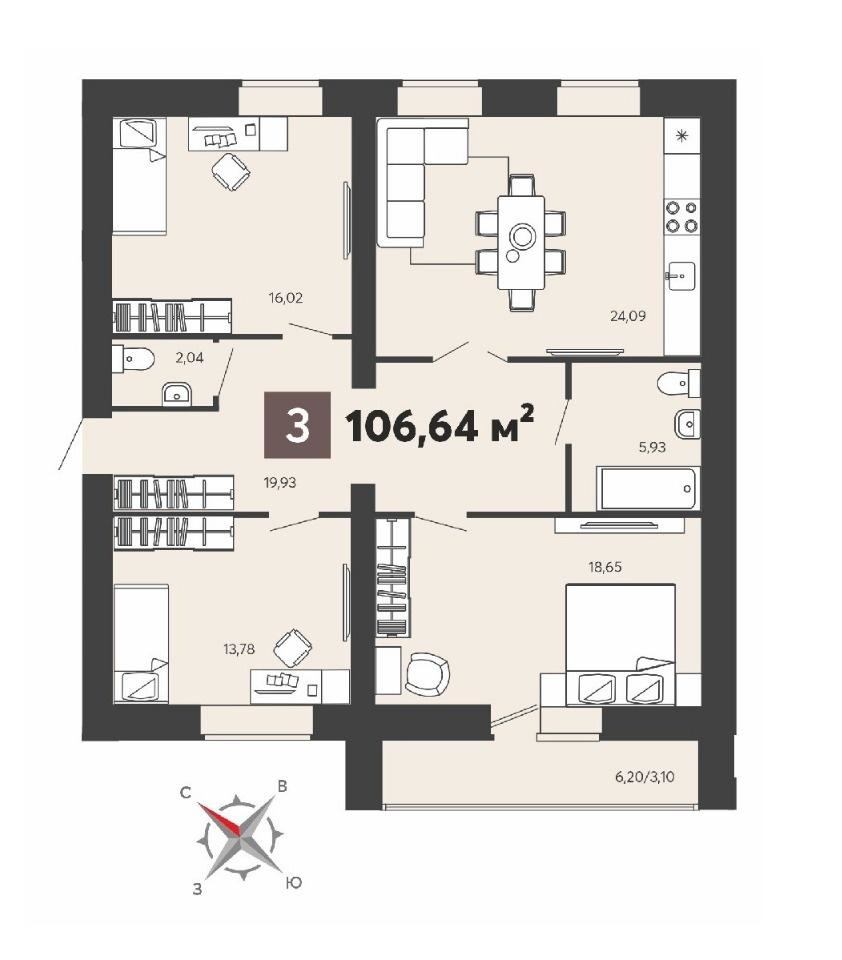 Продаются 3 комнатные квартиры по ул. 8 Марта 31 , корп. 3 ,в ЖК «8 Марта» (106,64м2)

3-комнатные квартиры в ЖК «8 Марта», строение 2 , корпус 3. Сдача 2 квартал 2025 года .Кирпичный, 17-этажный дом.

 Общая площадь квартиры 106,64кв.м. .Жилая площадь 48,45 кв.м. .Площадь кухни 24, 09кв.м. . 2 сан/