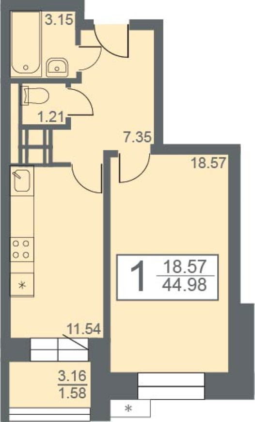 Продаются 1 комнатные квартиры в ЖК Созвездие, башня Атлас , Прибрежный бульвар 5 , Спутник  .  

Общая площадь  44,98 м2 . Жилая площадь  18,57  м2 . Кухня  11,54 м2 .Имеется выбор этажей и планировок.                          

 ЖК «Созвездие» – это жилой комплекс комфорт-класса из шести домов