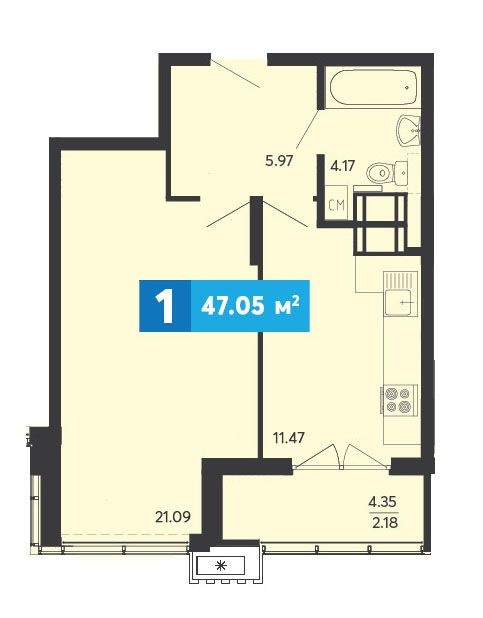 Продается 1 комнатная квартира Прибрежный бульвар 5  , в ЖК Созвездие, башня Мира  , Спутник  . ДОМ СДАН 

В наличии 1 комнатная квартира :
Общая площадь  47,05 м2 . Жилая площадь  21,09 м2 . Кухня  11,47 м2 .       

 ЖК «Созвездие» – это жилой комплекс комфорт-класса из шести домов (17, 25 и 3