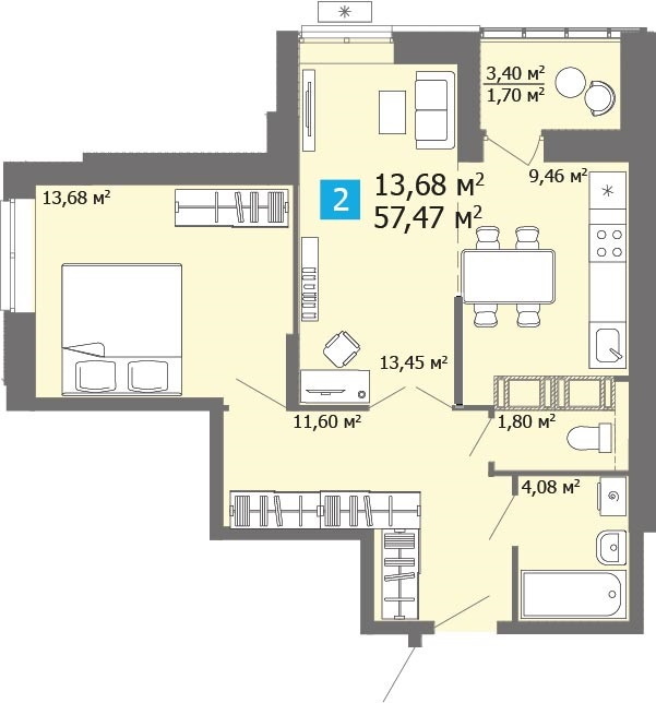 Продается 2 комнатная квартира Прибрежный бульвар 5  , в ЖК Созвездие, башня Мира  , Спутник  . ДОМ СДАН 

В наличии 2 комнатная квартира :
Общая площадь  57,47 м2 . Жилая площадь  27,13 м2 . Кухня  9,46 м2 .   

 ЖК «Созвездие» – это жилой комплекс комфорт-класса из шести домов (17, 25 и 30 эта